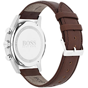 Right side angled view of Hugo Boss 1513494 highlighting the 44mm silver case
