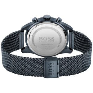 Back view of the Hugo Boss 1513836 watch showing the stainless steel caseback