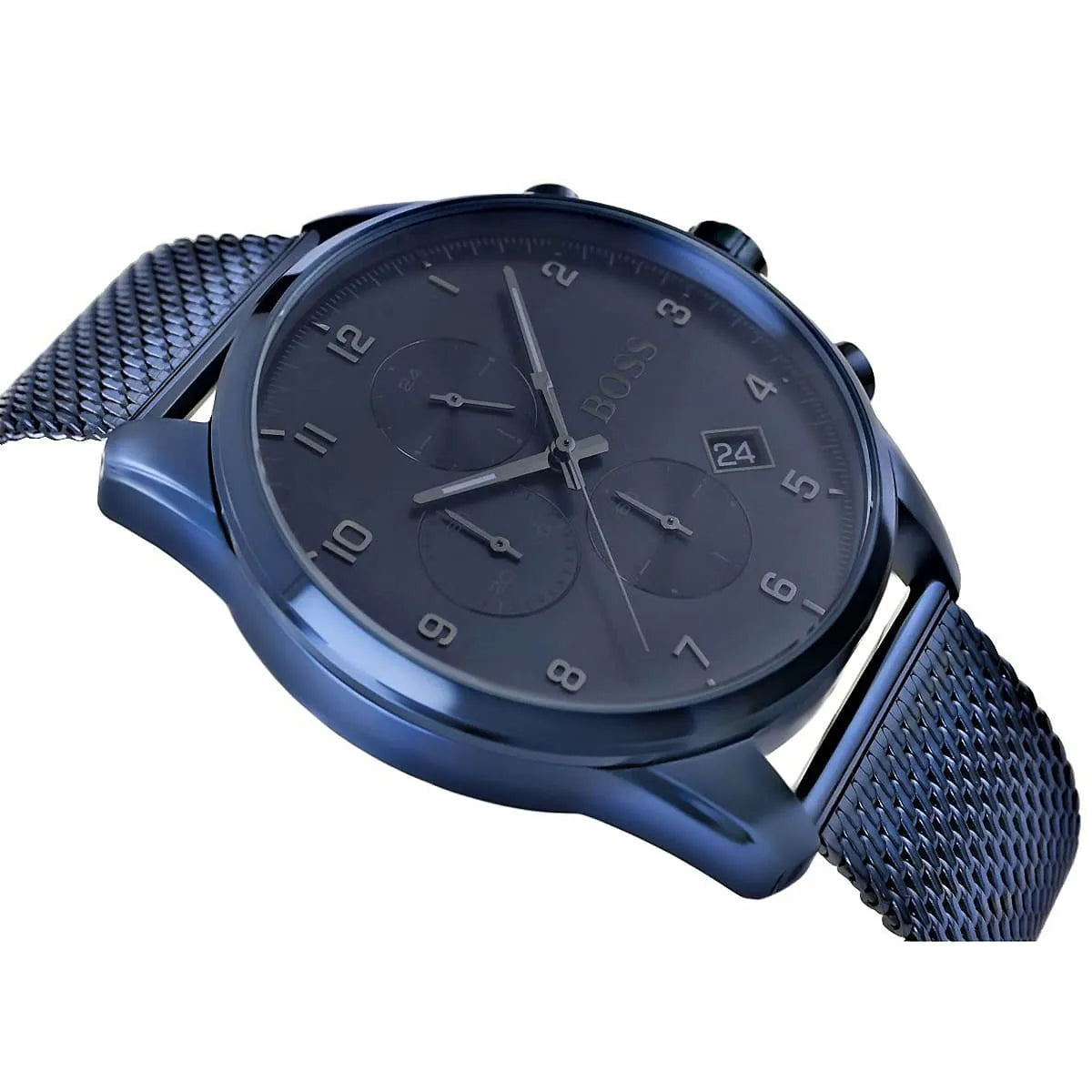 Side profile view showing the slim 9mm case thickness and elegant design of the Hugo Boss 1513836