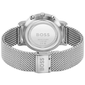 Back view of the Hugo Boss 1513933 watch showing the stainless steel caseback