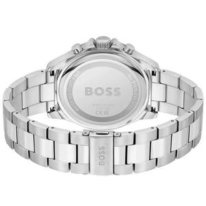 Side profile highlighting the polished stainless steel links of the Hugo Boss 1514101 bracelet