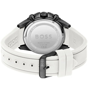 Back view of the Hugo Boss 1513966 watch showing the stainless steel caseback details