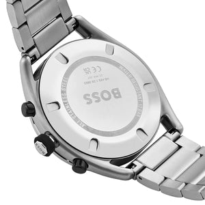 Back view of the Hugo Boss 1514023 watch showing the stainless steel caseback details