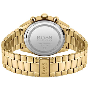 Back view of the Hugo Boss 1513848 watch showing the stainless steel caseback details