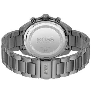 Back view of the Hugo Boss 1513858 watch showing the stainless steel caseback details