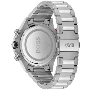 Back view of the Hugo Boss 1513823 watch showing the stainless steel caseback details