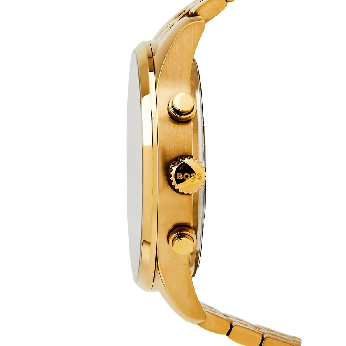 Angled view of the Hugo Boss 1513932 highlighting the rotating bezel and chronograph pushers