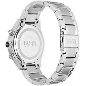 Back view of the Hugo Boss 1513477 watch showing the stainless steel caseback details