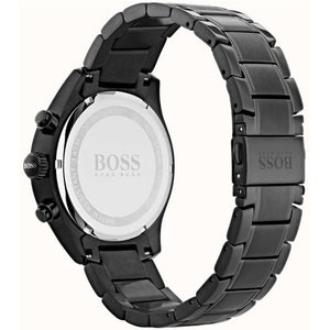 Back view of the Hugo Boss 1513578 watch showing the stainless steel caseback details