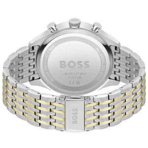 Back view of the Hugo Boss 1514081 watch showing the stainless steel caseback details