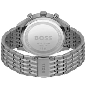 Back view of the Hugo Boss 1514083 watch showing the stainless steel caseback details