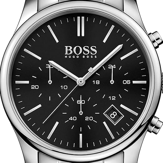 Authentic real-life photo of the Hugo Boss Hero 1513433 watch showing actual black dial and tag