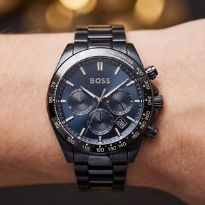 Live wrist shot of Hugo Boss Hero 1514270 chronograph men's watch.