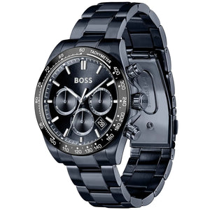 Side profile view showing the case thickness of the Hugo Boss Hero 1514270 watch.