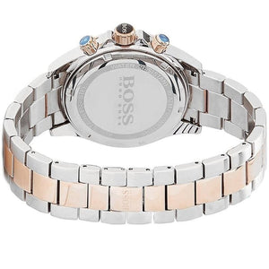 Back view of the Hugo Boss 1513339 watch showing the stainless steel caseback details