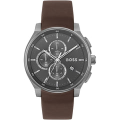 Hugo Boss 1514187 Men's Watch – Brown & Gray & Leather | Original Hugo Boss