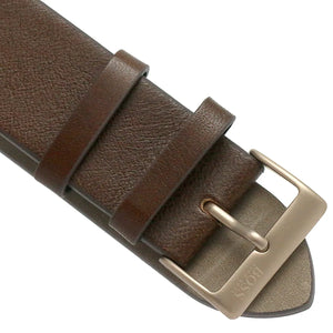 Rose gold tone buckle clasp with engraved Boss logo on the brown leather strap of the 1513861
