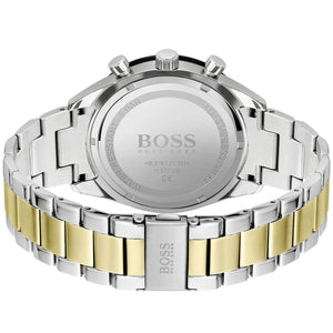 Back view of the Hugo Boss 1513872 watch showing the stainless steel caseback details