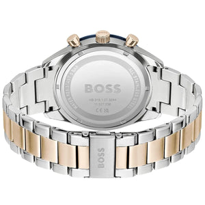 Back view of the Hugo Boss 1513937 watch showing the stainless steel caseback details