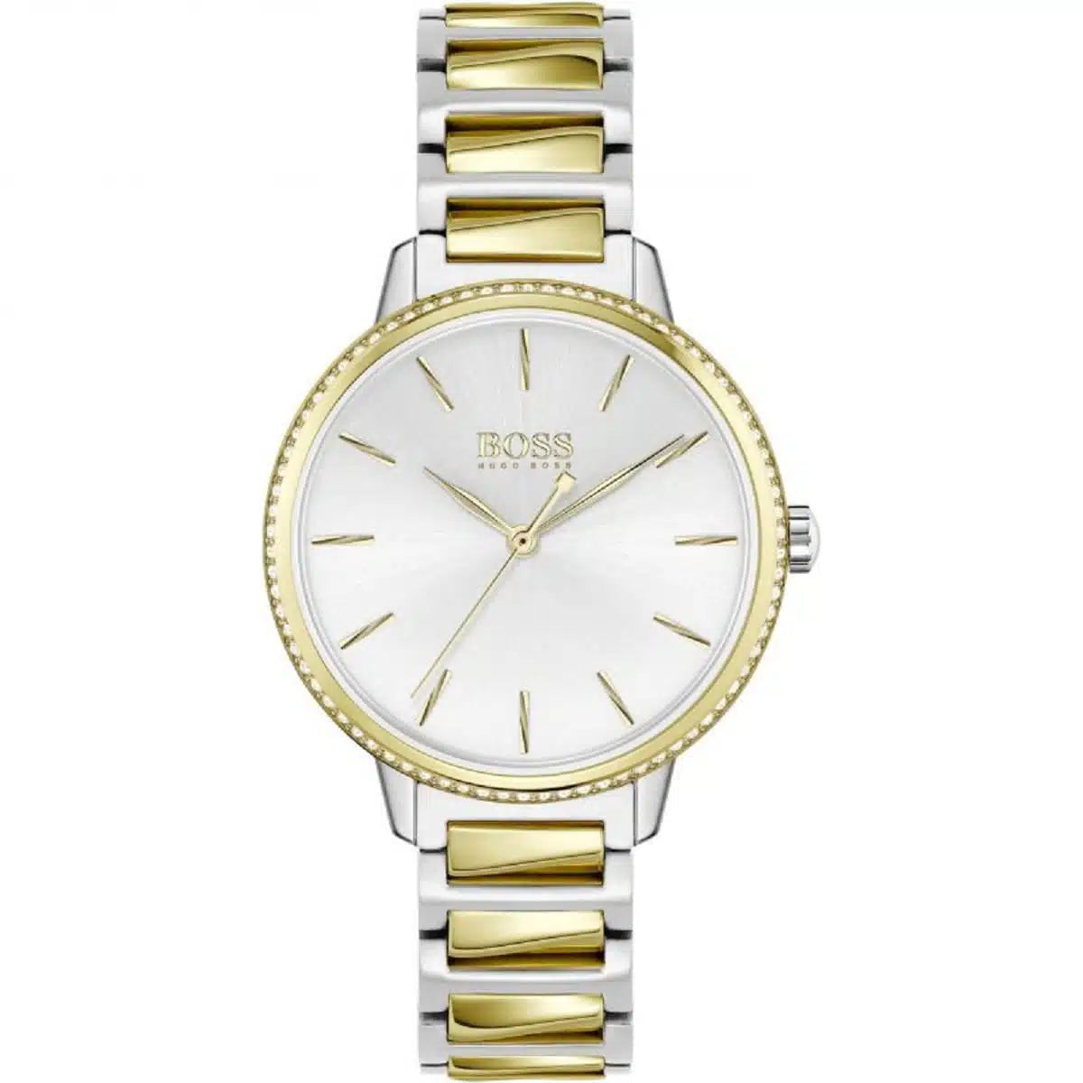 Hugo Boss Signature 1502568 women's watch two-tone stainless steel crystal bezel