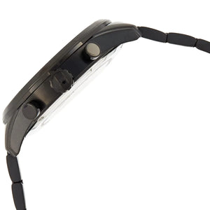 Left side perspective of the Hugo Boss 1513785 black dial and bracelet link