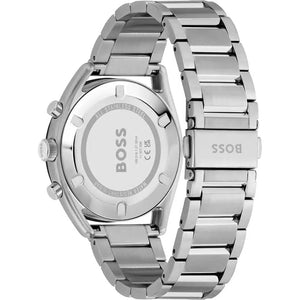 Silver-tone deployment clasp with engraved Boss logo on the bracelet of the 1514093