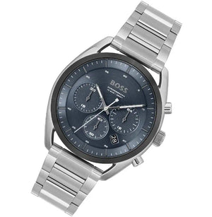Authentic real-life photo of the Hugo Boss Top 1514093 watch showing actual blue color and tag