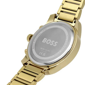 Back view of the Hugo Boss 1514006 watch showing the stainless steel caseback details