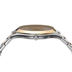 Michael Kors MK4735 Women’s Silver Dial Two-Tone Stainless Steel Crystal Logo Watch - Luxury Hub Store