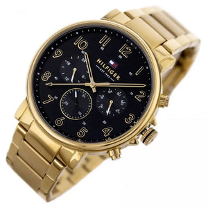 Tommy Hilfiger Daniel 1791978 men's black dial gold steel watch