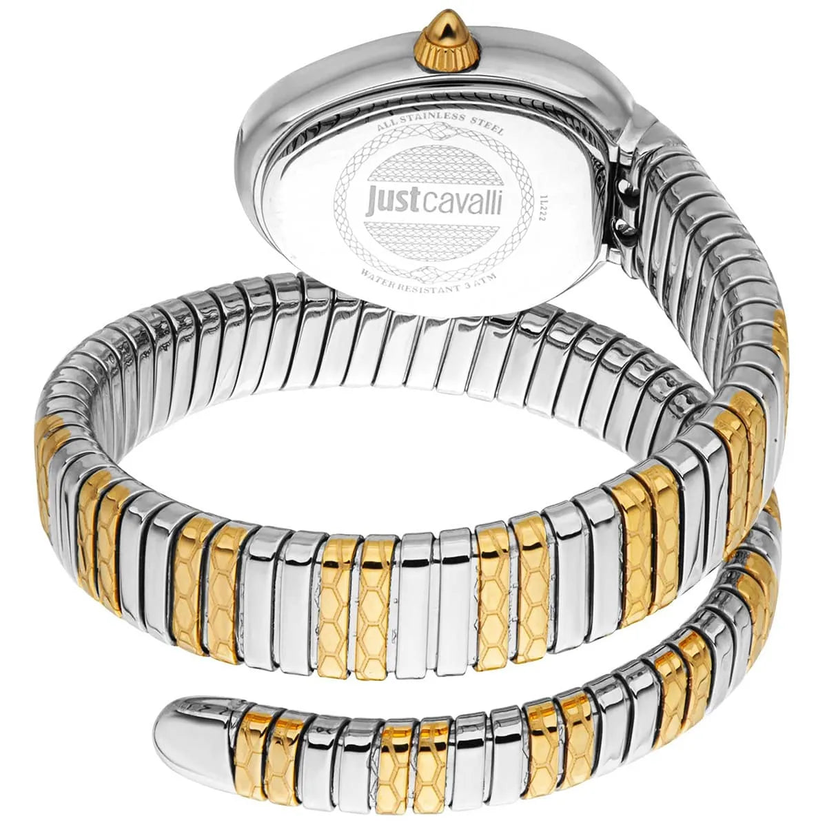 Just Cavalli Signature Snake JC1L222M0055 women's watch - coiled strap and case back view