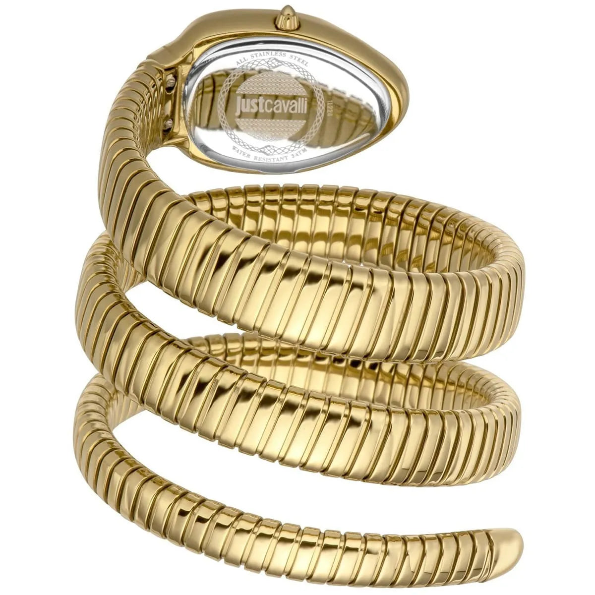 Just Cavalli Signature Snake JC1L224M0035 women's watch - coiled strap and case back view