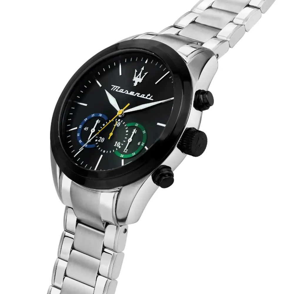 Maserati Traguardo R8873612061 Men's watch - black dial steel strap gift set