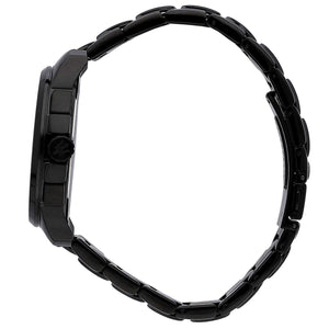 Detailed side view of the black crown with red detail on the Maserati R8873621014