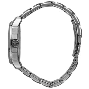 Side profile view showing the 11.5mm case thickness and professional silver crown of the Maserati chronograph