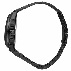 Side profile view showing the 12.5mm case thickness and black PVD finish of the Maserati chronograph