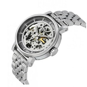 Perspective photo of Fossil ME3067 showing the side profile and silver crown detail