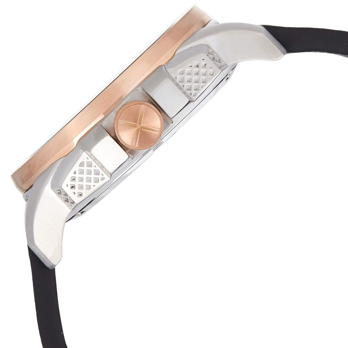 Close-up of the crown on the Fossil Modern Machine ME3082 automatic watch.
