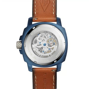 Case back view of the Fossil Modern Machine ME3135 automatic watch.