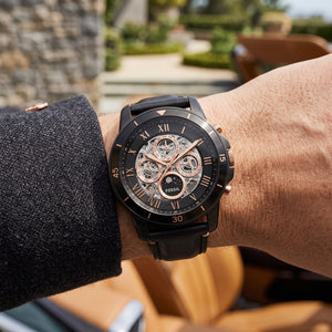 Fossil Grant Sport me3138 men's automatic watch worn on the wrist.