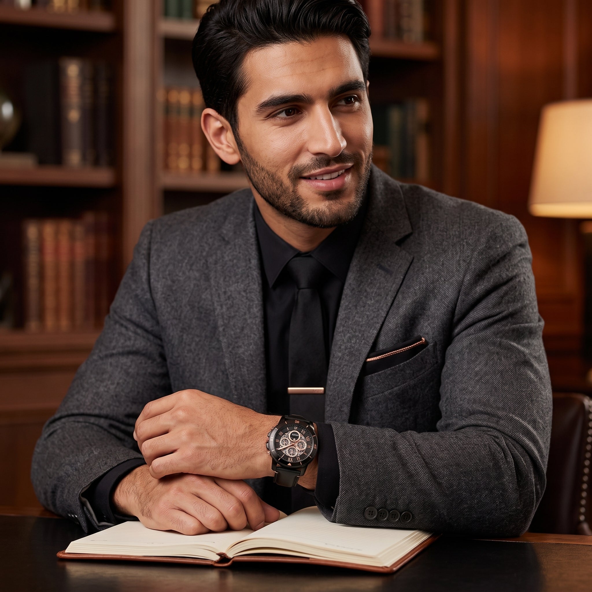 Luxury lifestyle image featuring the Fossil Grant Sport me3138 automatic watch.