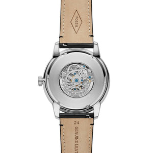Exhibition case back of the Fossil Townsman ME3153 automatic watch.