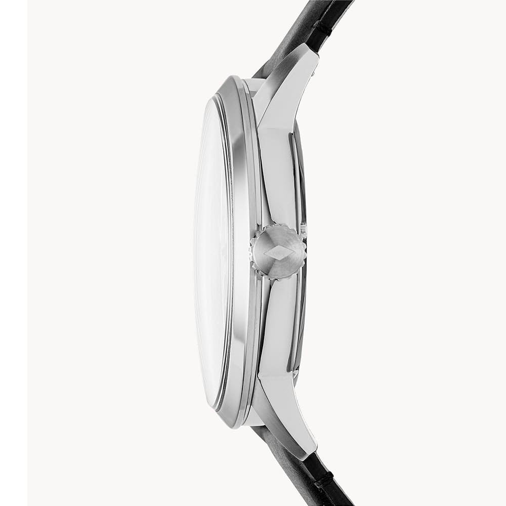 Close-up of the crown on the Fossil Townsman ME3153 automatic watch.