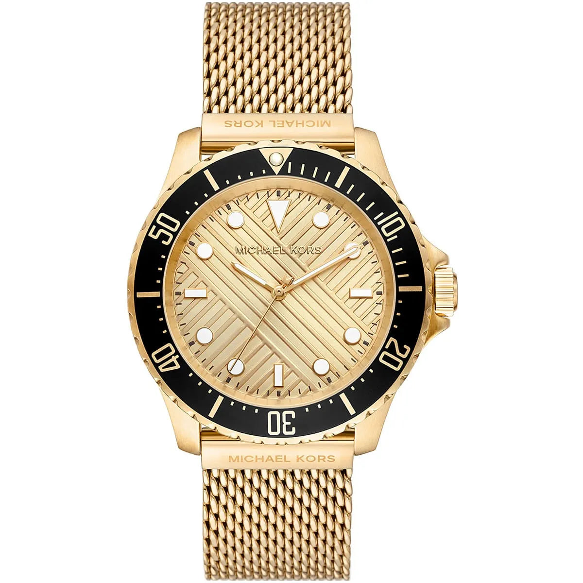 Michael Kors MK9083 Everest Men's Watch Gold Mesh Strap and Black Bezel