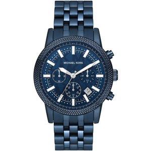 Michael Kors Hutton MK9088 men's chronograph watch in full navy blue stainless steel