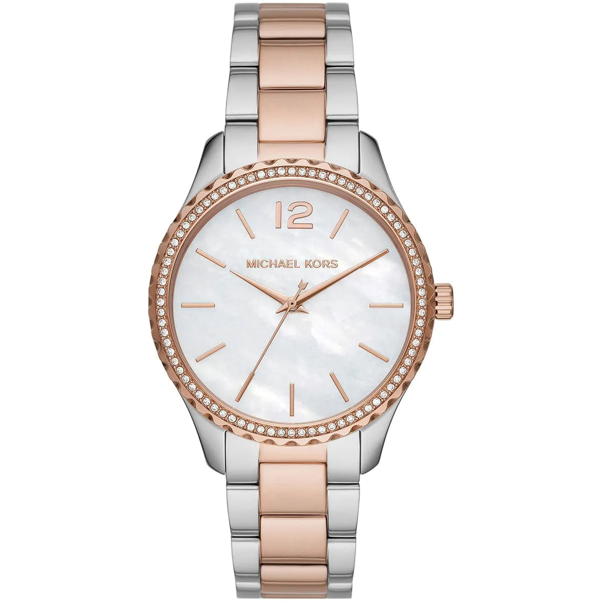 Michael Kors MK6849 Layton Women's Watch Two-Tone with MOP Dial and Large 12