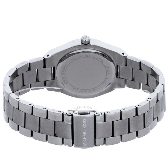 Michael Kors MK4370 Women’s Silver Dial Silver Stainless Steel Crystal MK Logo Watch - Luxury Hub Store