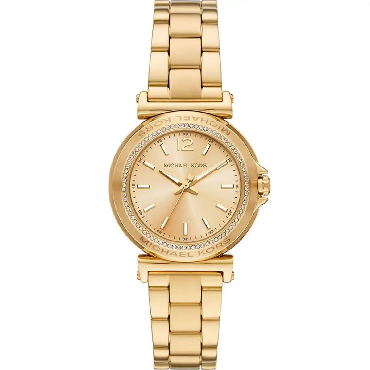Original Michael Kors MK7516 Maren gold-tone rectangular crystal watch - Luxury Hub Egypt