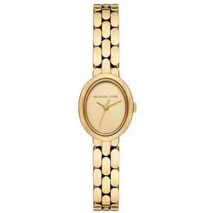 Michael Kors Petite Maude MK4955 women watch with gold oval case and matching dial