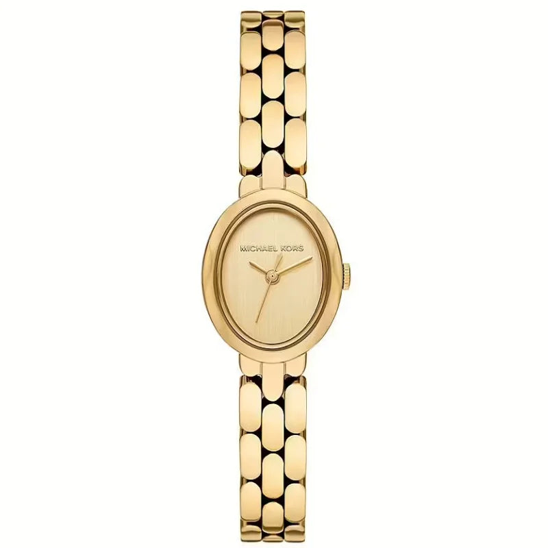 Michael Kors Petite Maude MK4955 women watch with gold oval case and matching dial